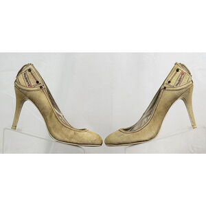 Vintage Y2k DIESEL Jeans Denim Heel Beige Shoe Women Size 37 US 6.5 Rare 2000s